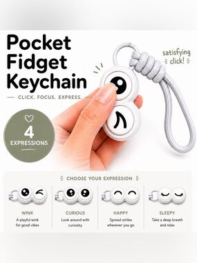 Pocket Fidget Keychain | Eye Clicker | Cute Bag Charm | Keychain | ADHD Desk Toy